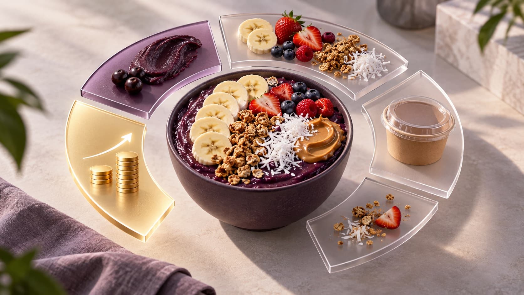 Coste por bowl y margen del açaí: el escandallo con precios de lista